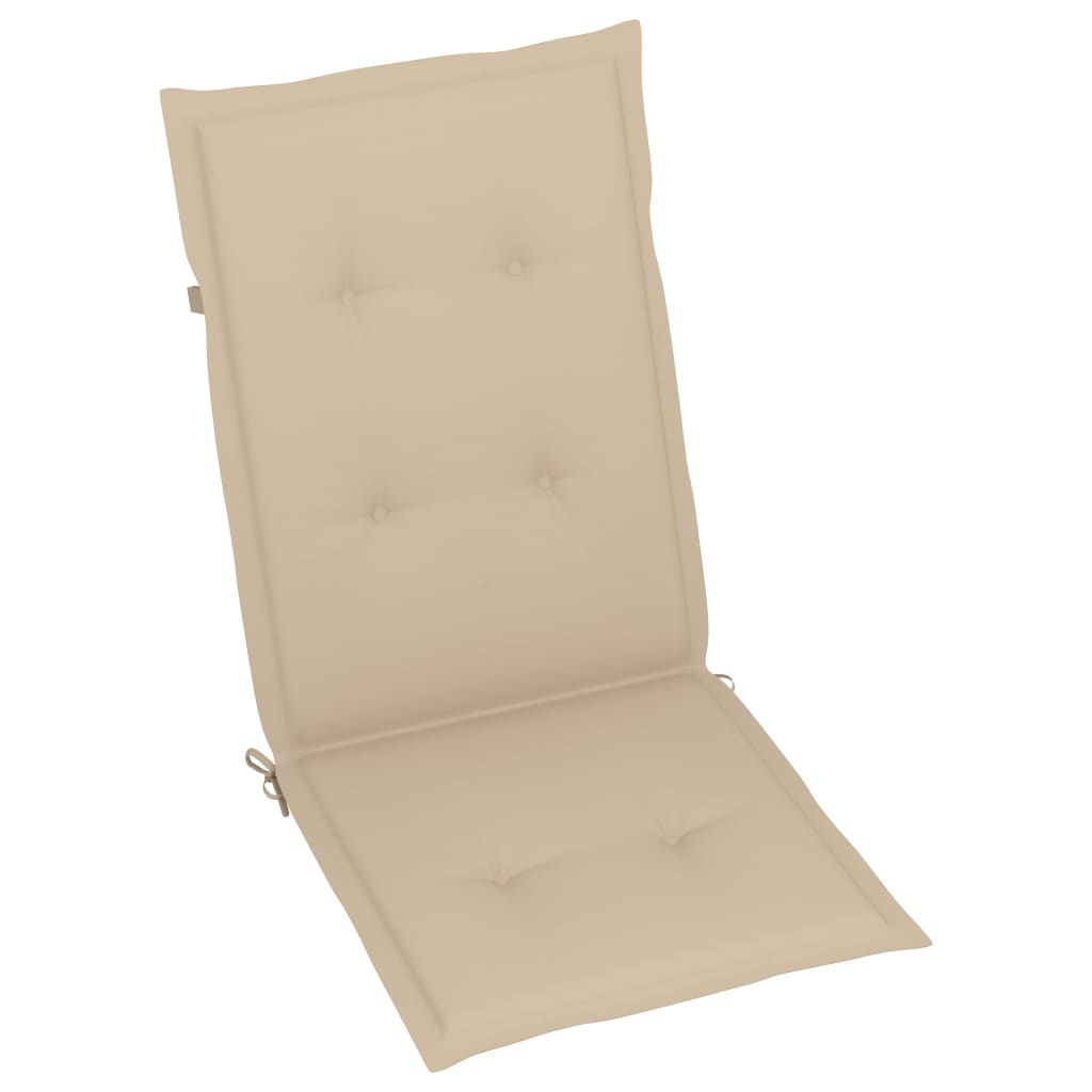 Sedie da Giardino 2 pz con Cuscini Beige Massello di Teak - homemem39