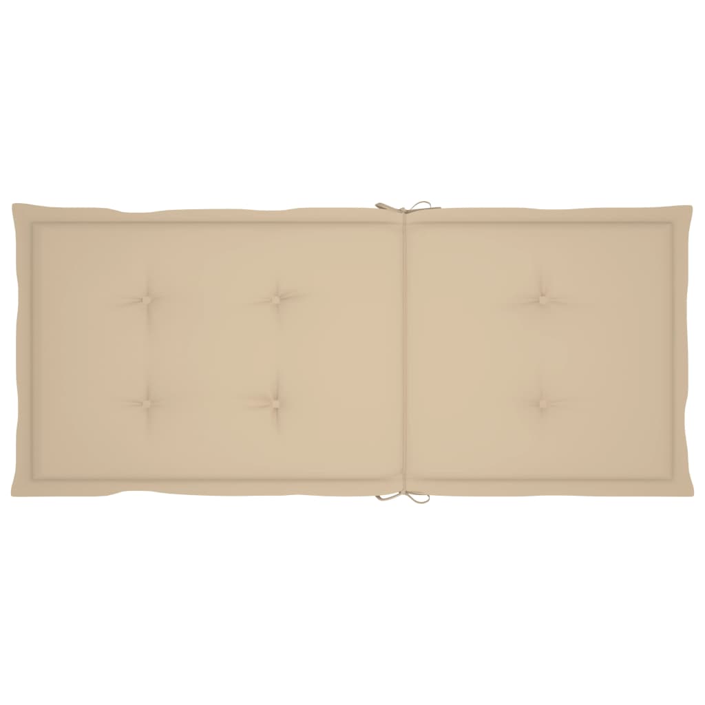 Sedie da Giardino 2 pz con Cuscini Beige Massello di Teak - homemem39