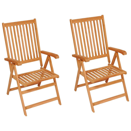 Sedie da Giardino 2 pz con Cuscini Blu in Massello di Teak - homemem39