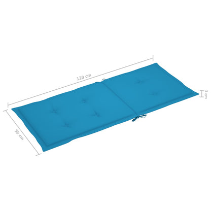 Sedie da Giardino 2 pz con Cuscini Blu in Massello di Teak - homemem39