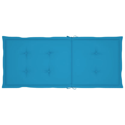 Sedie da Giardino 2 pz con Cuscini Blu in Massello di Teak - homemem39