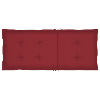 Sedie da Giardino 2 pz con Cuscini Rosso Vino Massello di Teak - homemem39