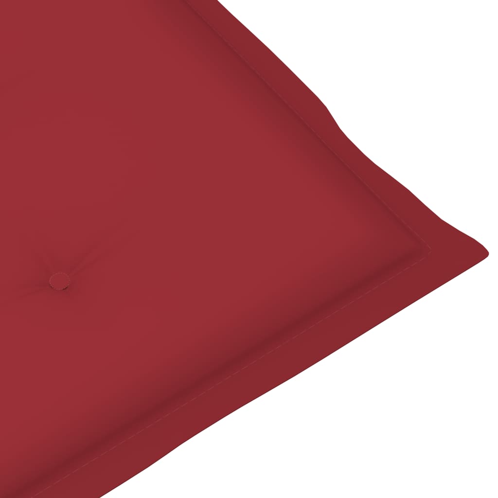 Sedie da Giardino 2 pz con Cuscini Rosso Vino Massello di Teak - homemem39