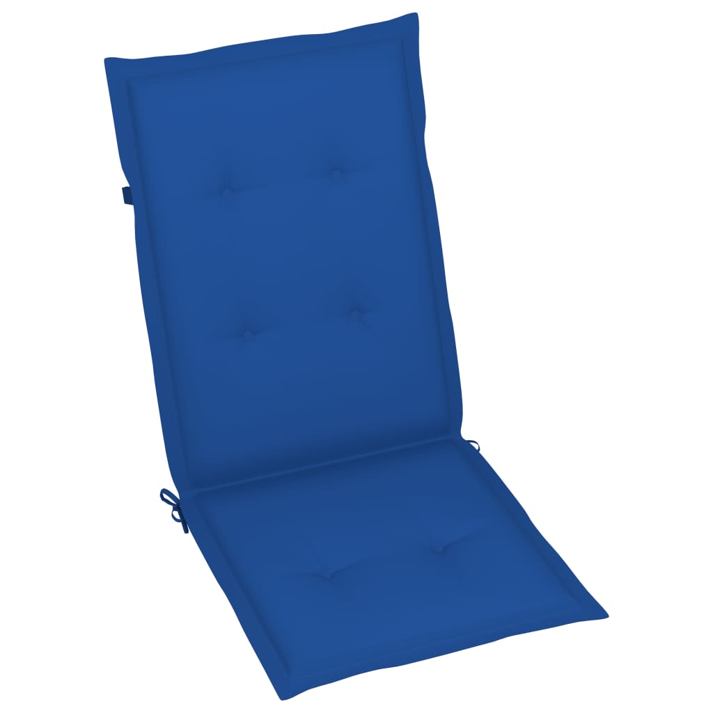 Sedie da Giardino 2 pz con Cuscini Blu Reale in Massello Teak - homemem39