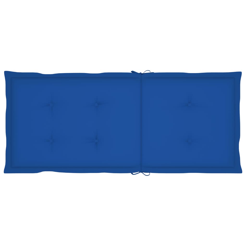Sedie da Giardino 2 pz con Cuscini Blu Reale in Massello Teak - homemem39