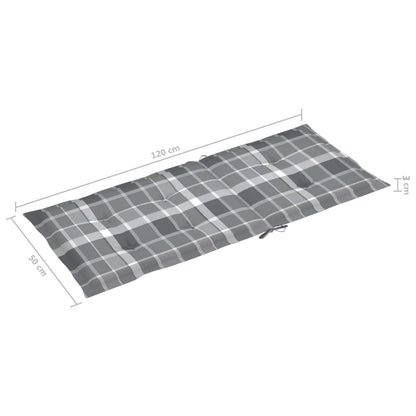 Sedie Giardino 2 pz con Cuscino Grigio a Quadri Teak Massello - homemem39