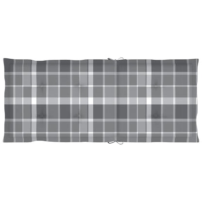 Sedie Giardino 2 pz con Cuscino Grigio a Quadri Teak Massello - homemem39