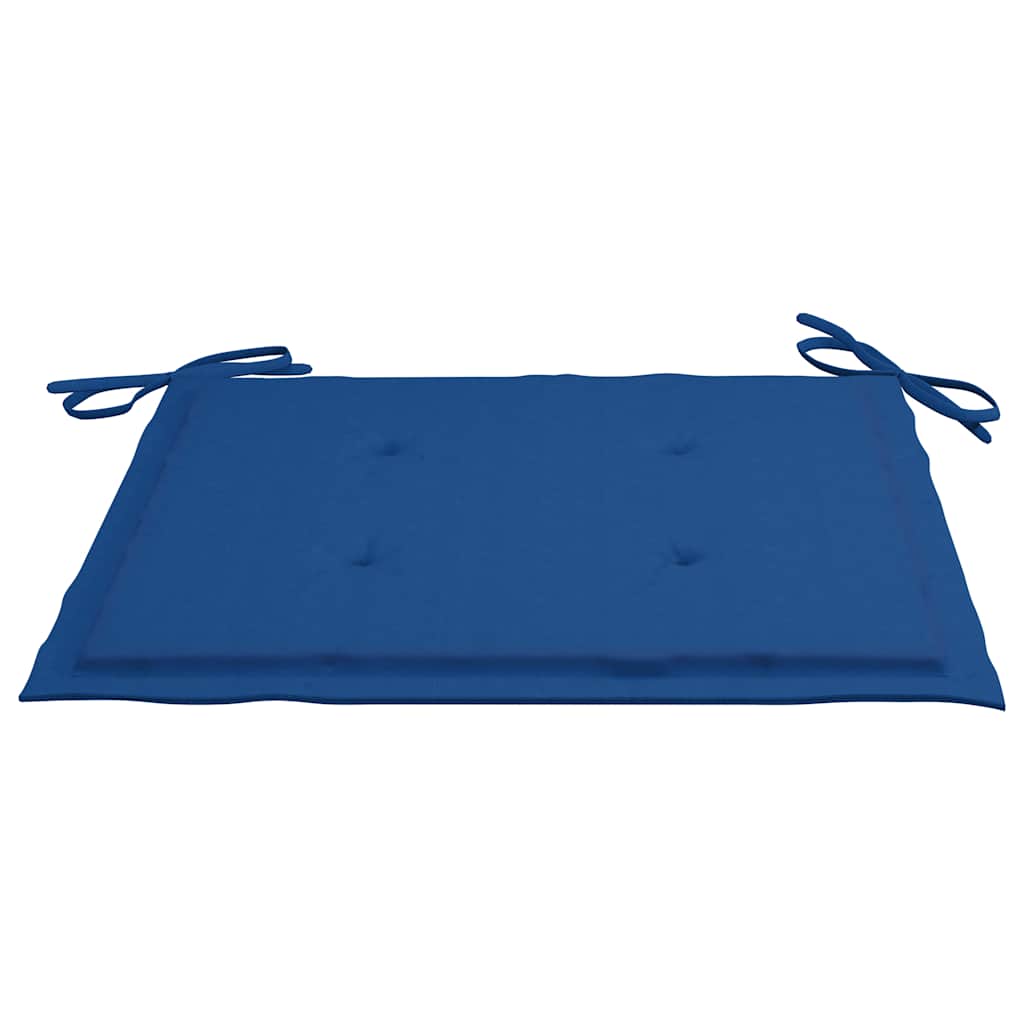Sedie da Giardino 2 pz con Cuscini Blu Reale Massello di Teak - homemem39