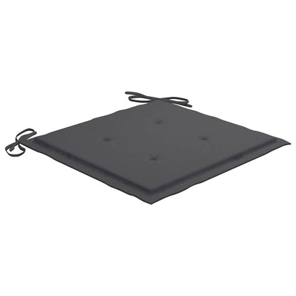 Sedie da Giardino 2 pz con Cuscini Antracite Massello di Teak - homemem39