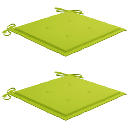 Sedie Giardino 2 pz e Cuscini Verde Brillante Massello di Teak - homemem39