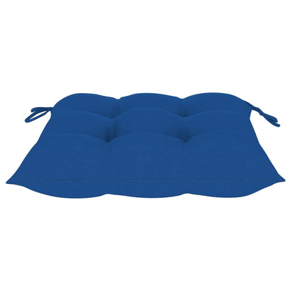 Sedie da Giardino 2 pz con Cuscini Blu in Massello di Teak - homemem39