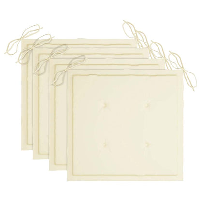 Sedie da Giardino con Cuscini Crema 3 pz Legno Massello di Teak - homemem39