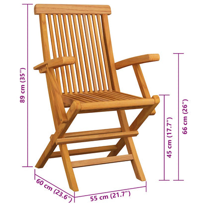 Sedie da Giardino con Cuscini Beige 6pz Legno Massello di Teak