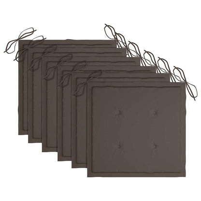 Sedie da Giardino con Cuscini Tortora 6 pz Legno Massello Teak - homemem39