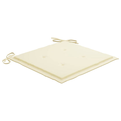 Sedie da Giardino con Cuscini Crema 4 pz Massello di Teak - homemem39