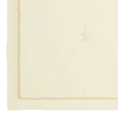 Sedie da Giardino con Cuscini Crema 4 pz Massello di Teak - homemem39