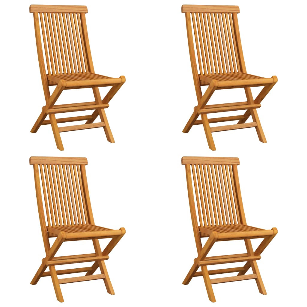 Sedie da Giardino con Cuscini Antracite 4 pz Massello di Teak - homemem39