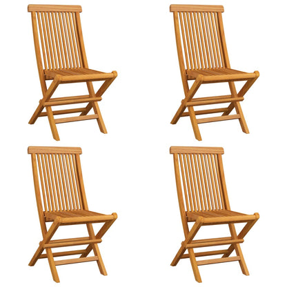 Sedie da Giardino con Cuscini Grigi 4 pz Massello di Teak - homemem39