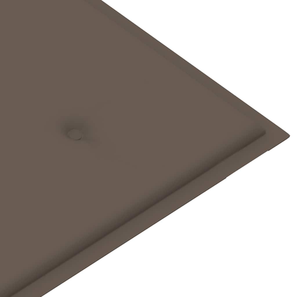 Garden Bench and Cushion Taupe Gray 112 cm Solid Teak