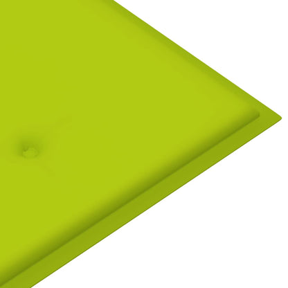 Panca da Giardino con Cuscino Verde Brillante 112 cm Legno Teak - homemem39