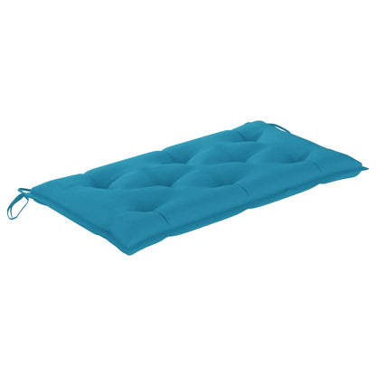 Panca da Giardino con Cuscino Azzurro 112 cm in Legno di Teak - homemem39