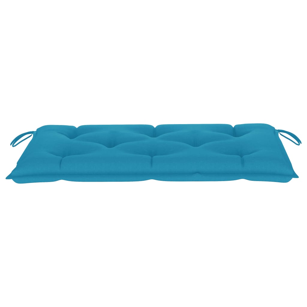 Panca da Giardino con Cuscino Azzurro 112 cm in Legno di Teak - homemem39