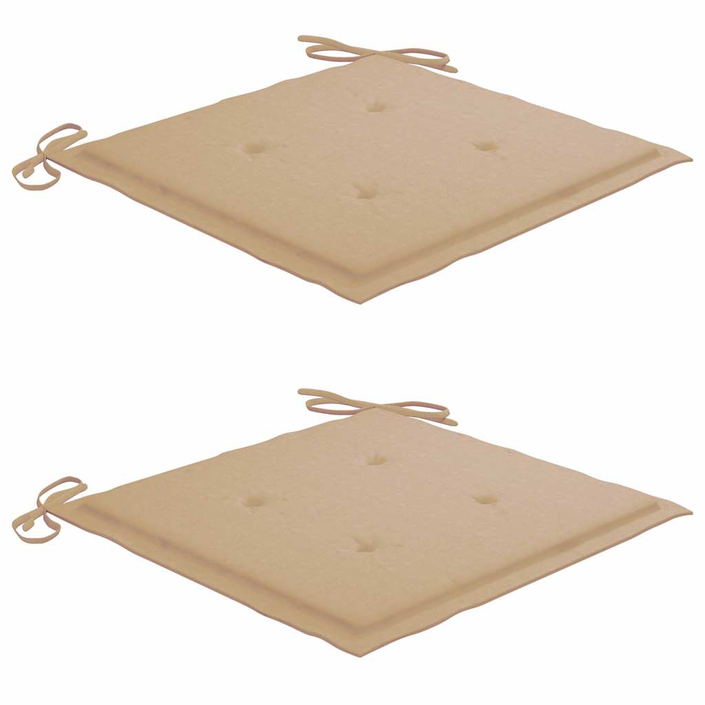 Sedia a Dondolo con Cuscino Beige in Massello di Teak - homemem39