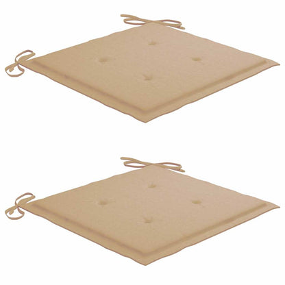 Sedia a Dondolo con Cuscino Beige in Massello di Teak - homemem39