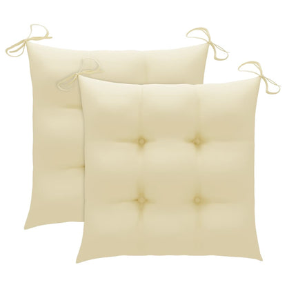 Sedia a Dondolo con Cuscino Bianco Crema in Legno di Teak | homemem39