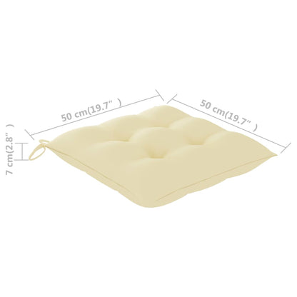Sedia a Dondolo con Cuscino Bianco Crema in Legno di Teak | homemem39