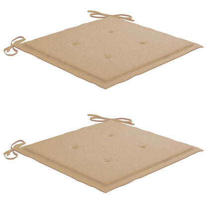 Sedie da Giardino 2 pz con Cuscini in Legno Massello di Teak - homemem39
