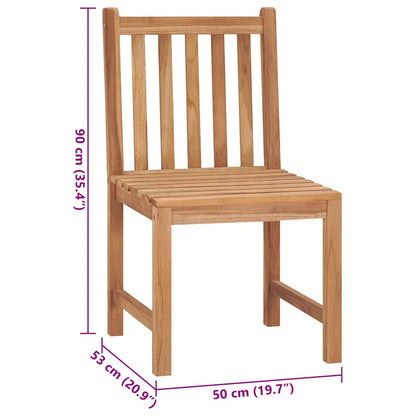 Sedie da Giardino 2 pz con Cuscini in Legno Massello di Teak - homemem39