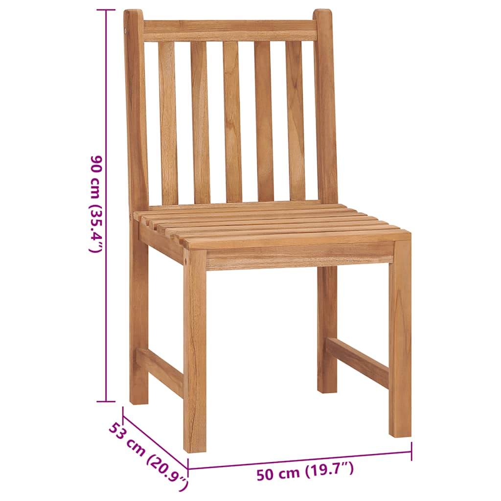 Sedie da Giardino 2 pz con Cuscini in Legno Massello di Teak - homemem39