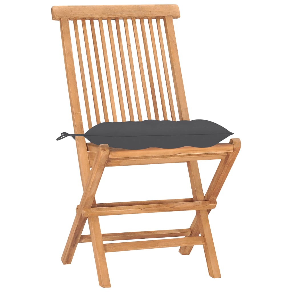 Set da Pranzo Giardino Pieghevole 3 pz Cuscino Massello di Teak - homemem39