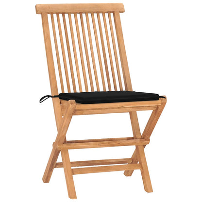 Set da Pranzo Giardino Pieghevole 3 pz Cuscino Massello di Teak - homemem39