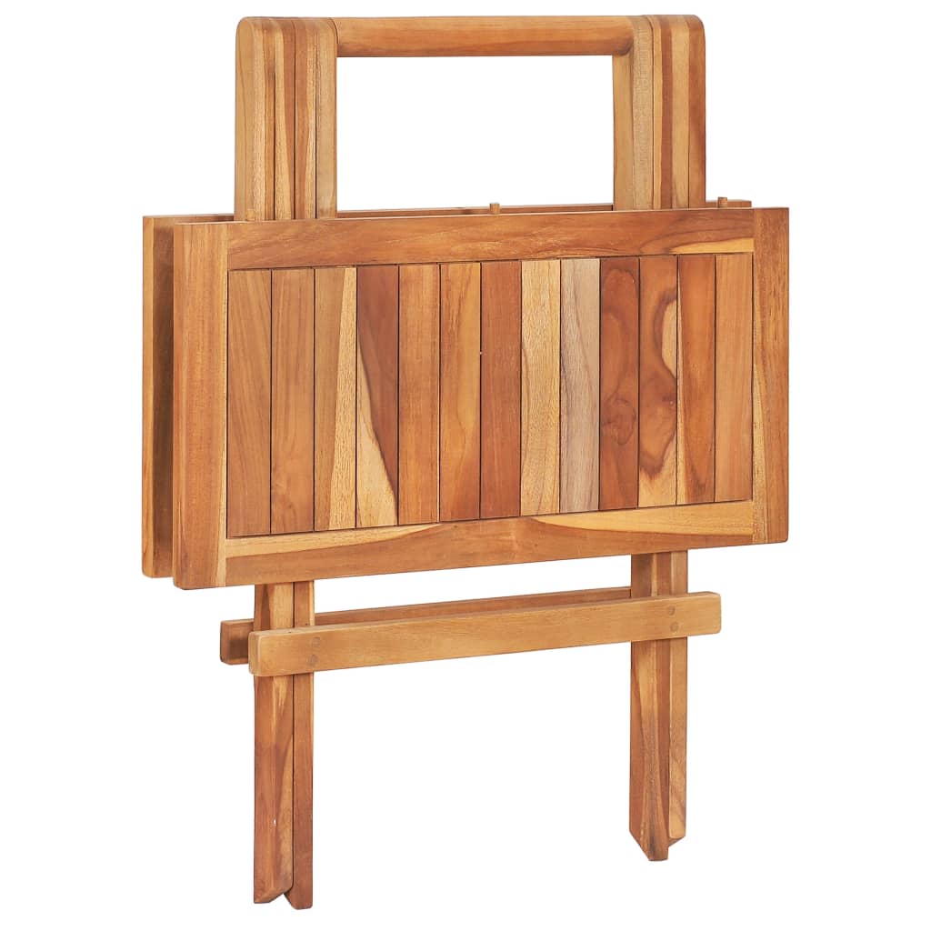 Set da Bistrot 3 pz con Cuscini Grigi in Legno Massello di Teak - homemem39