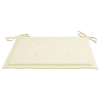 Sedie da Giardino 2 pz con Cuscini Crema Massello di Teak