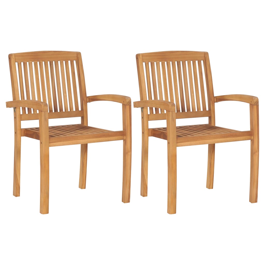 Sedie da Giardino 2 pz con Cuscini Azzurro in Teak Massello | homemem39