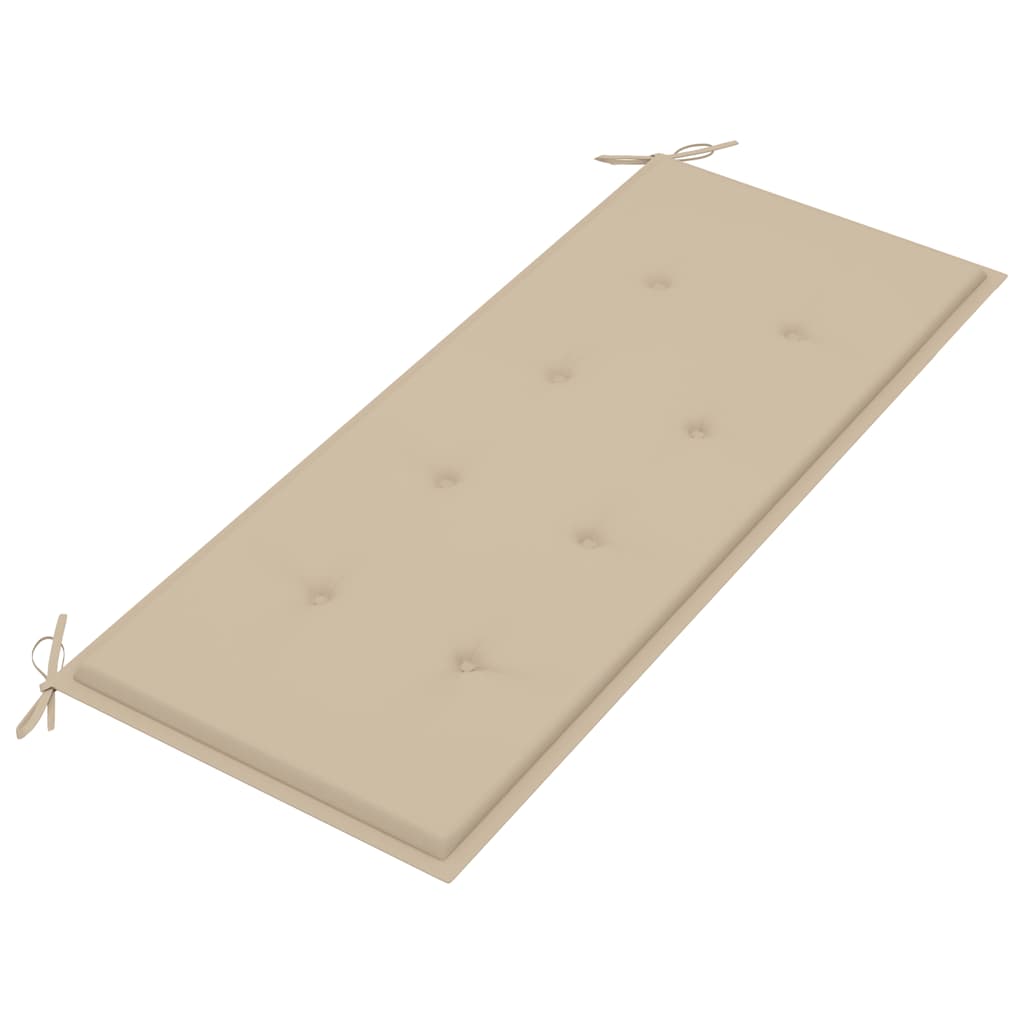 Panchina da Giardino Impilabile e Cuscino 128,5cm Teak Massello | homemem39