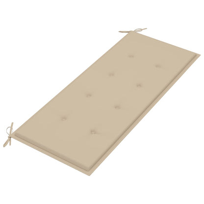 Panchina da Giardino Impilabile e Cuscino 128,5cm Teak Massello | homemem39
