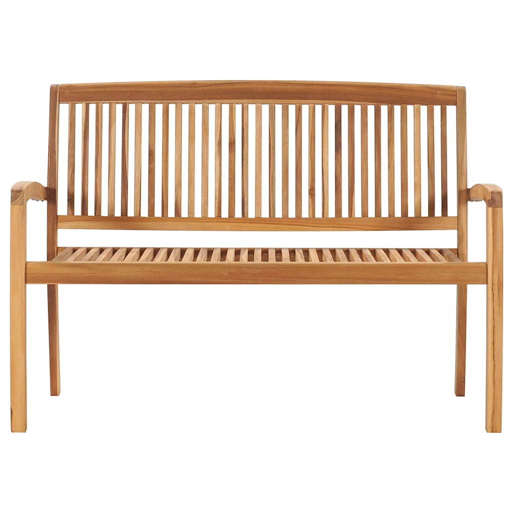 Panchina da Giardino Impilabile e Cuscino 128,5cm Teak Massello | homemem39