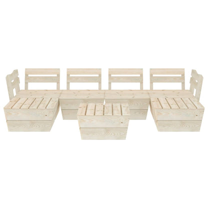 Set Divani da Giardino su Pallet 7 pz in Legno Abete Impregnato - homemem39