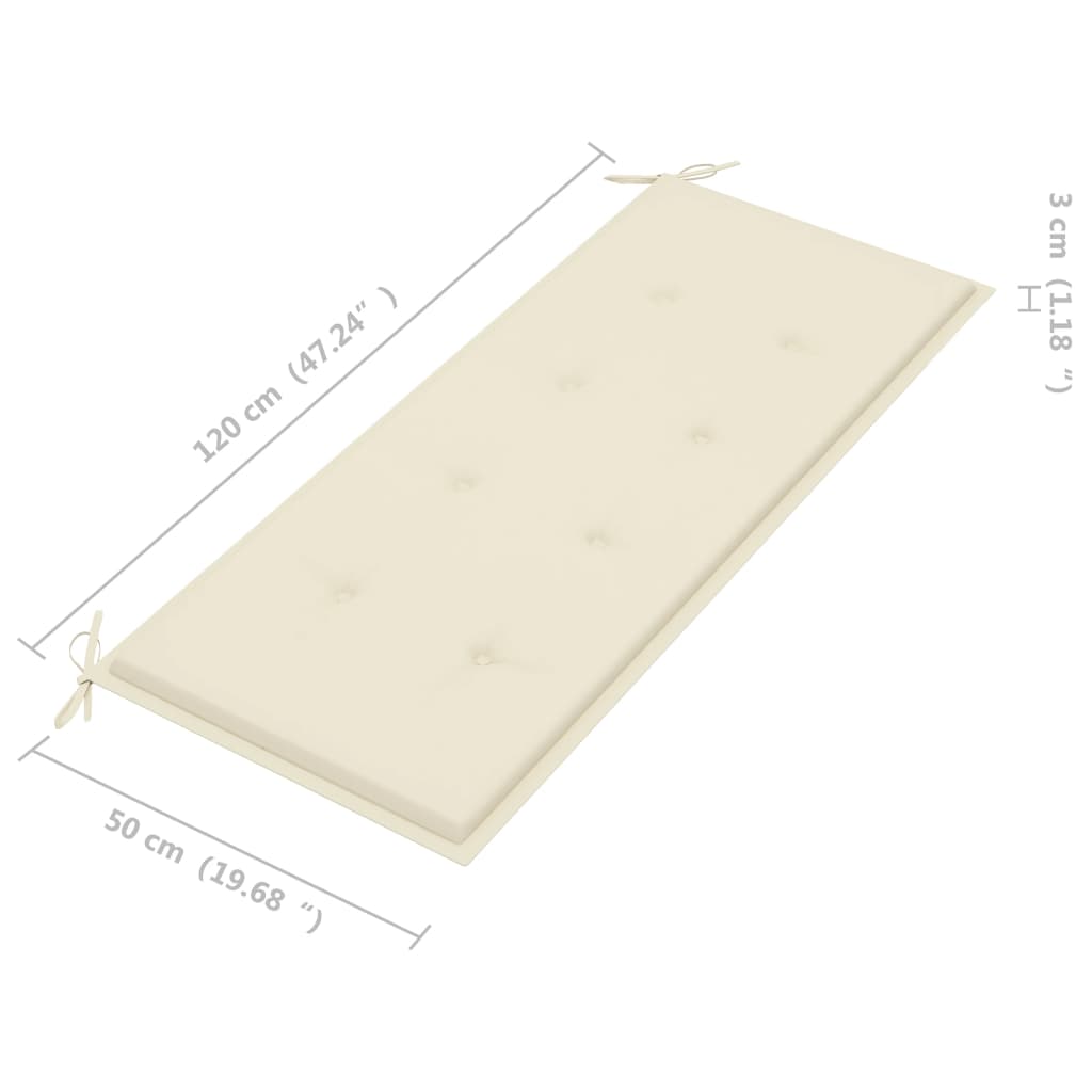 Panca da Giardino con Cuscino 120 cm in Massello di Acacia | homemem39