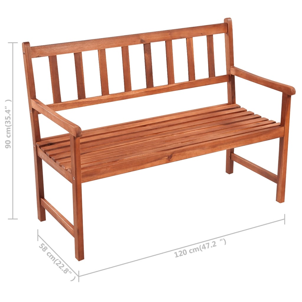 Panca da Giardino con Cuscino 120 cm in Massello di Acacia | homemem39