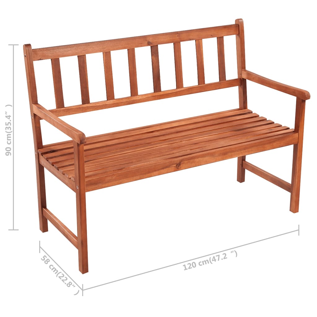 Panca da Giardino con Cuscino 120 cm in Massello di Acacia | homemem39