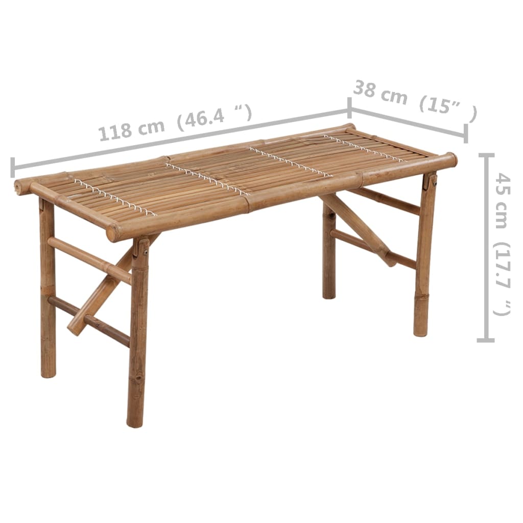 Panca da Giardino Pieghevole con Cuscino 118 cm in Bambù | homemem39