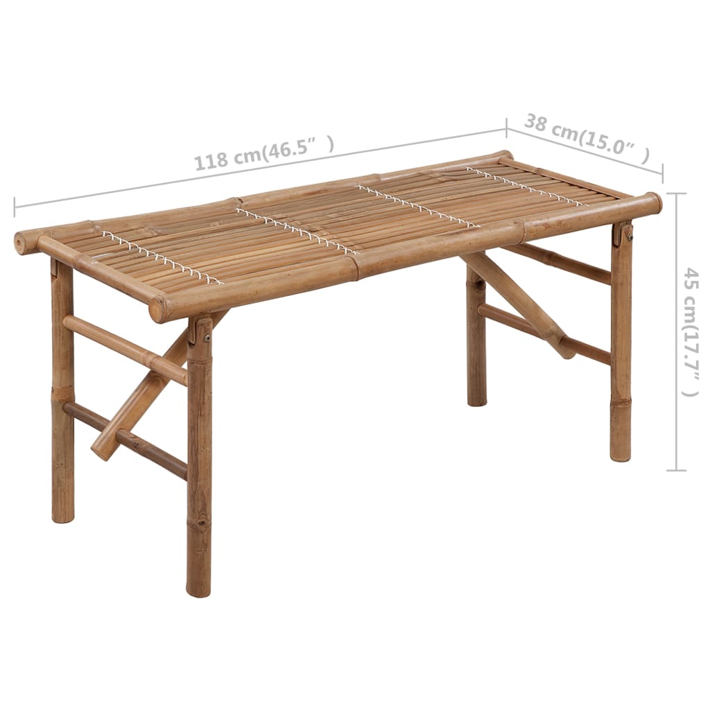 Panca da Giardino Pieghevole con Cuscino 118 cm in Bambù | homemem39