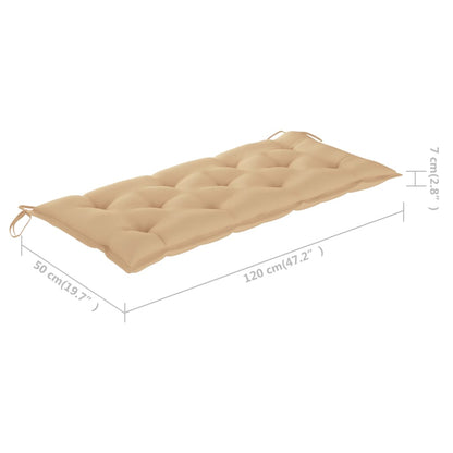 Panca da Giardino Pieghevole con Cuscino 118 cm in Bambù | homemem39