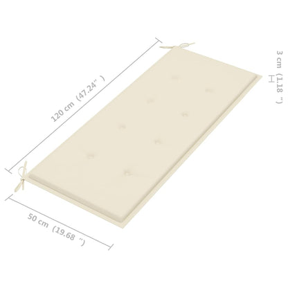 Panca da Giardino con Cuscino 120 cm in Bambù