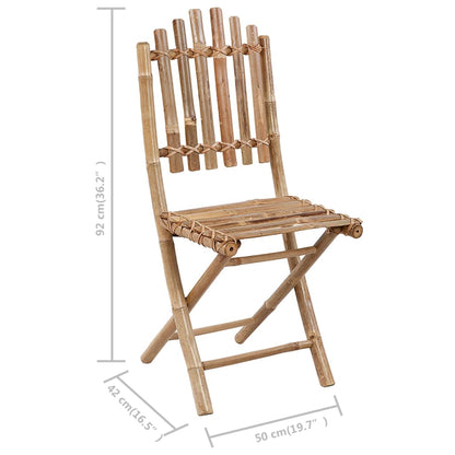 Set da Pranzo da Giardino 5 pz Pieghevole con Cuscini in Bambù | homemem39